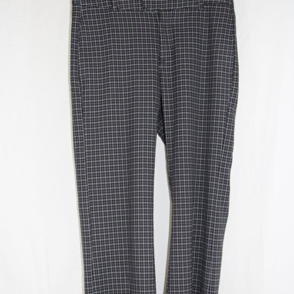 Free People Women's Jana Flare Trouser Pants Houndstooth Plaid Black Gray Sz 6 - Picture 6 of 14